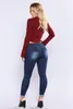 Kvinnor slitna jeans Klassiska stretchiga Casual Hög midja Skinny Distressed jeansbyxor Hålbottnar Kvinnliga Slimma Elastiska Pencil Byxor S-3XL