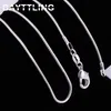 925 Silver 1MM Snake Chain Necklace For Woman Fashion Wedding Jewelry Gift