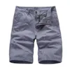 Summer Shorts Men Cotton Work Male Bermudas Knee-Length Trousers Embroidery Graphic Casual Mens Plus Size 210713