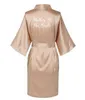 Saten Ipek Bornoz Artı Boyutu Düğün Bornoz Gelin Gelinlik Elbise Elbise Kadın Giyim Pijama Hizmetçi Onur Rose Gold 210831