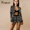 Frühling Diamanten Bar Bühne Dance Kleidung 2 Zwei Stücke Set Frauen Sexy Langarm Jacke Und Shorts Anzug Party Club Outfits Weibliche 210520