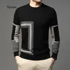 Heren Sweaters Wol Trui Fashion Mens Gebreide Black Crew Neck Autum Winter Casual Jumper High End Designer Merk Kleding