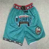 Mens Ed Just Don Basketball Shorts Grizzlies12 Ja Morant Mike Bibby Mitchell Ness 2021/22 Edition City Sweatpants Green Black R1qt