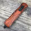 BenchMade Infidel Авто нож 3.95 "D2 атласная комбинированная лезвие, красный и черный с деревянными ручками - A016 Открытый кемпинг Tactics Карманные ножи каждый день, чтобы нести