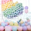 100 adet Macarons Lateks Balonlar Pastel Şeker Düğün Doğum Günü Dekorasyon Balonlar Bebek Duş Dekor Hava Globos