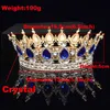 Queen King Tiaras and Crowns Bridal Women Rose Gold Color Crystal Headpiece Diadeem Bruid Huwelijk Haar Accessoires H0827265J