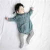 2009 Baby Girl Bodysuits Soft Cowboy Clothes Fashion Long-sleeved And Fat Climbing Girls 210515