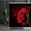 Shower Curtains Flowers Butterfly Rose Higan Flower Bathtub Decoration Bathroom Screen Multiple Size Bath Curtain With Hooks