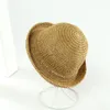 ワイドブリム帽子の夏は日焼け止めに出かける大きな織り麦わら帽子ソリッドカラーシンプルで汎用性のある折りたたみ式サンシェードレディース漁師