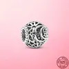 Ajouré Sun Stars Moon Charm 925 Sterling Silver Moon Star Beads fit Original Pandora Bracelet 925 Bijoux en argent