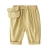 Summer Design Casual 2 3 4 5 6 7 8 10 anni Infant Sport Tasca grande Elastico All Match Pantaloncini di cotone per bambini Neonati maschi 210701