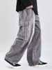 Men's Day Relaxed Hip Hop Straight Leg Logo Street Lazy Cargo Pants Harbor Corduroy