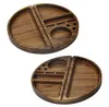 Runde Form Natürliche Holz Rolling Tray Haushalt Rauchen Zubehör Mit Nut Durchmesser 218 MM Tabak Roll Trays Zigarette SN2677