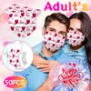 Happy Valentine Disposable Face Masks 3-Ply Non-woven Breathable Dustproof Prevention of Influenza Face Mouth Mask