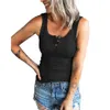 Women Henley Tanks Tops Round Neck Sexy Summer Sleeveless Camis Button Down Top T Shirts Blouses Plus Size S-3XL
