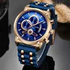 Reloj Lige Moda Męskie Zegarki Top Marka Luksusowy Silikonowy Wodoodporny Kwarcowy Wrist Watch Mężczyźni Sport Chronograph Clock 210527