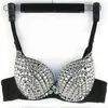 Bras High Quality Sexy Women Push Up Luxury Rhinestone Sequined Bra Lady Silver Gold Punk Studded Sponge Dance For Party2941