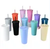 22oz SKIN TUMBLERS Mugs Matte Colored Acrylic with Lids and Straws Double Wall Plastic Resuable Cup Youpin