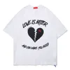 Kırma Kalp Boy erkek T-shirt Kısa Kollu Yaz Hiphop Tişört Streetwear Tee Gömlek 210603