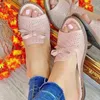 Women Slippers Butterfly Knot Casual Flats Peep Toe Solid Color Fashion Non-Slip Ladies Slides Plus Size Female Footwear 2022 Y220307