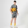 Mäns Sportkläder Märke TRACKSUIT MEN SOMMAR Casual Fashion Set 2 PC Shorts Kortärmad Tee Sets Joggers Running Man Kläder 210603