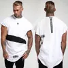 Man Kortärmad T-tröja Mode Hip Hop Gym Singlet Bodybuilding Män Fitness Round Neck Tshirt