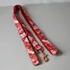 Dog Collars & Leashes Chinese Red Handmade Flower Collar Leash ID Tag Pet Necklace Straps For Medium Big Small Free Engrave Name Metal Buckl