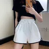Kadınlar Eğlence Spor Şort Yaz Moda Kore Yüksek Belfrenulum Gevşek Geniş Bacak Pantolon Koşu Kısa Pantolon Artı Boyutu S-5XL 210719
