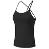 Yoga-outfit dames tanktops gym running sling crop top met borstkussen massief vest sport sexy casual fitness workout t-shirt