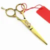 Hår sax Professional 6 5 5 tum Tyskland 440C Golden Cut Set Cutting Barber Makeup Thinning Shears Frisörning2818