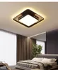 현대 LED 천장 조명 거실 침실 주방에 대 한 원격 사각형 사각형 조명과 검은 dimmable
