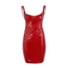 Lässige Kleider Frau Wet Look Figurbetontes Kleid Exotische Tanzbekleidung Mini Clubwear Leder Sexy Dessous Fetisch Latex Gummi4897477