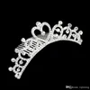 Frau Haarschmuck Herzform Strass Tiaras Hochzeit Abschlussball Braut Krone Kopfschmuck Kristall Dekor Tiara (Silber)