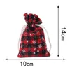 NEWChristmas lattice Drawstring Bag Xmas Gift Wraps cotton cloth Xmas-handbag Snowflake lattices candy bags LLD9766