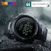 SKMEI Japan Digitale Bewegung 50 m wasserdichte männliche Armbanduhr Militär Kompass Stoppuhr Chronograph Sport Herrenuhren Uhr 1231 X0524