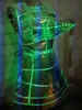 Украшение вечеринки пульт дистанционного управления светодиодные костюмы танцевальные костюмы ночной клуб магический цвет лазер TPU заостренное сундук Gogo Gogo