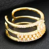 Earrings & Necklace Blachette Luxury African Nigerian Trend Open Bangle Ring 2PCS For Women Wedding Party Daily Shou Dubai Jewelry Accessori
