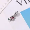 Fit Pandora Charm Bilezik Mor Beş Yaprakları Çiçek Dangle Kolye Avrupa Gümüş Boncuk Charms Boncuk Kadınlar Için DIY Yılan Zincir Bileklik Kolye Takı