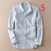 Summer thin long-sleeved solid color men's linen shirt small fresh white casual cotton and beach loose 210420