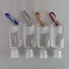 50ML Empty Alcohol Refillable Bottle With Key Ring Hook Clear Transparent Plastic Hand Sanitizer For Travel Bottles DH5857