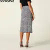 ZA Vrouwen Mode Bloemen Print Midi Rokken Vintage Constance Blauw Rose Tree Women Rokken Elegante Gedrapeerde Rok Zij in Vadimx 210510