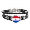 Charm Bracelets Brazil Belarus Paraguay Bahamas Panama Flag Multilayer Leather Bracelet Fashion Men And Women Jewelry222W