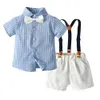 LZH Summer Children Clothing Baby Boys Grid Shirt Overall Set Girls Dress Brother Sister Clohtes Passar Kidsdräkt 2108042478109