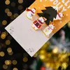 Carte de voeux de Noël Pop Up 3D avec autocollant d'enveloppe Père Noël Renne Bonhomme de neige Cartes de bénédiction stéréo Invitations de fête de Noël Cartes postales