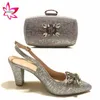 Kleid Schuhe Hohe Qualität 2021 Sommer Design Italienische Damen Party Passende Und Tasche Set In Silber Farbe Frauen Schuh