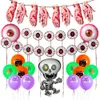 Halloween Haunted House Bar Party Decoration Horror Bloody Limbs Eyes Pull Flag Banner Balloon Sets