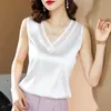 Plus Size Satin Lace Women Blouses and Shirts Solid V-neck Embroidery Loose Silk Shirt Tops Koeran Summer Lady Top Blusas 13742 210512