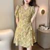 Plus Size Print Summer Dress Evening Long Vintage es Party Oversize short Sleeve Beach Women Robe Vestido Prom 210429