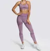 afk_lu016 yoga leggings bra sets high waist nine legging gym clothes women workout fitness set training running sports tank top pants tights