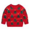 Automne hiver bébé garçons filles enfants dessin animé motif de Noël pull à manches longues tricoté s 210521